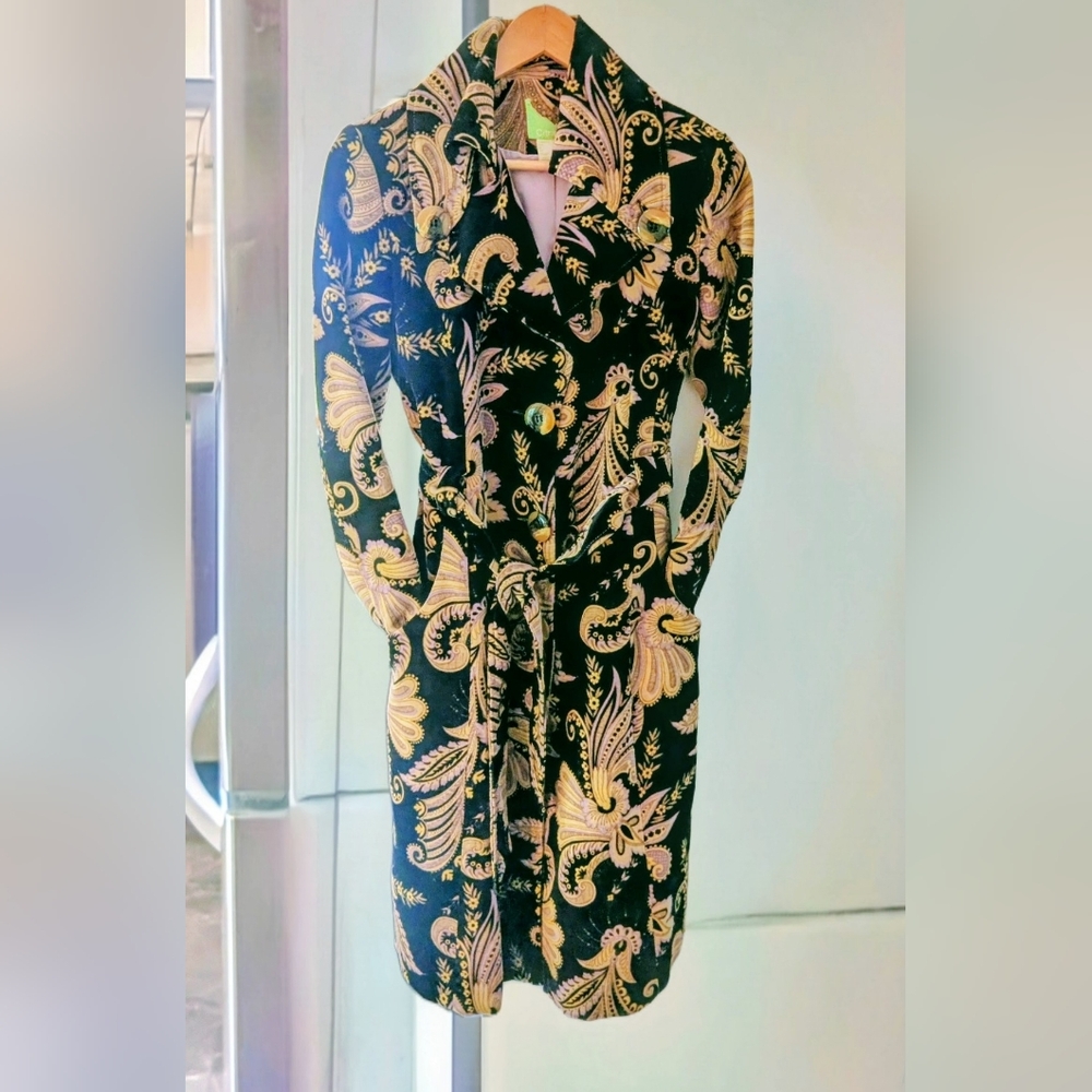 CITRINE velvet trench coat